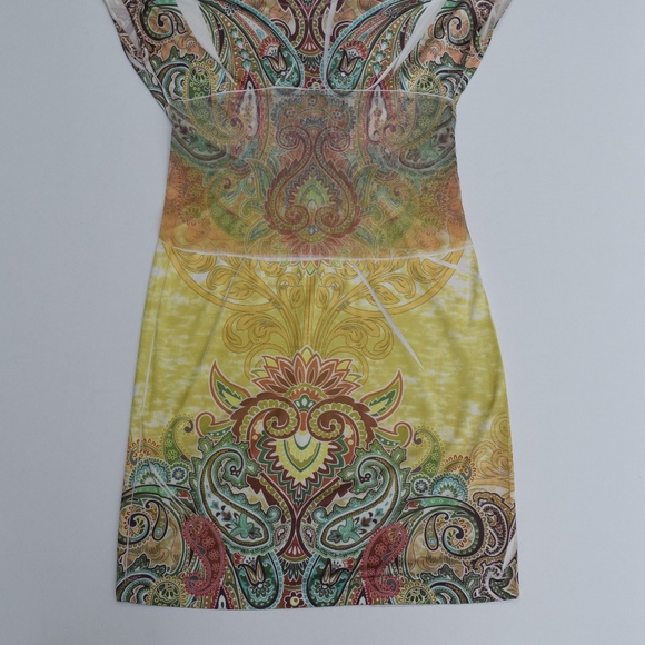 Light Multi Color Poly Dress with Mesh Pattern Waist - Picture 6 of 7